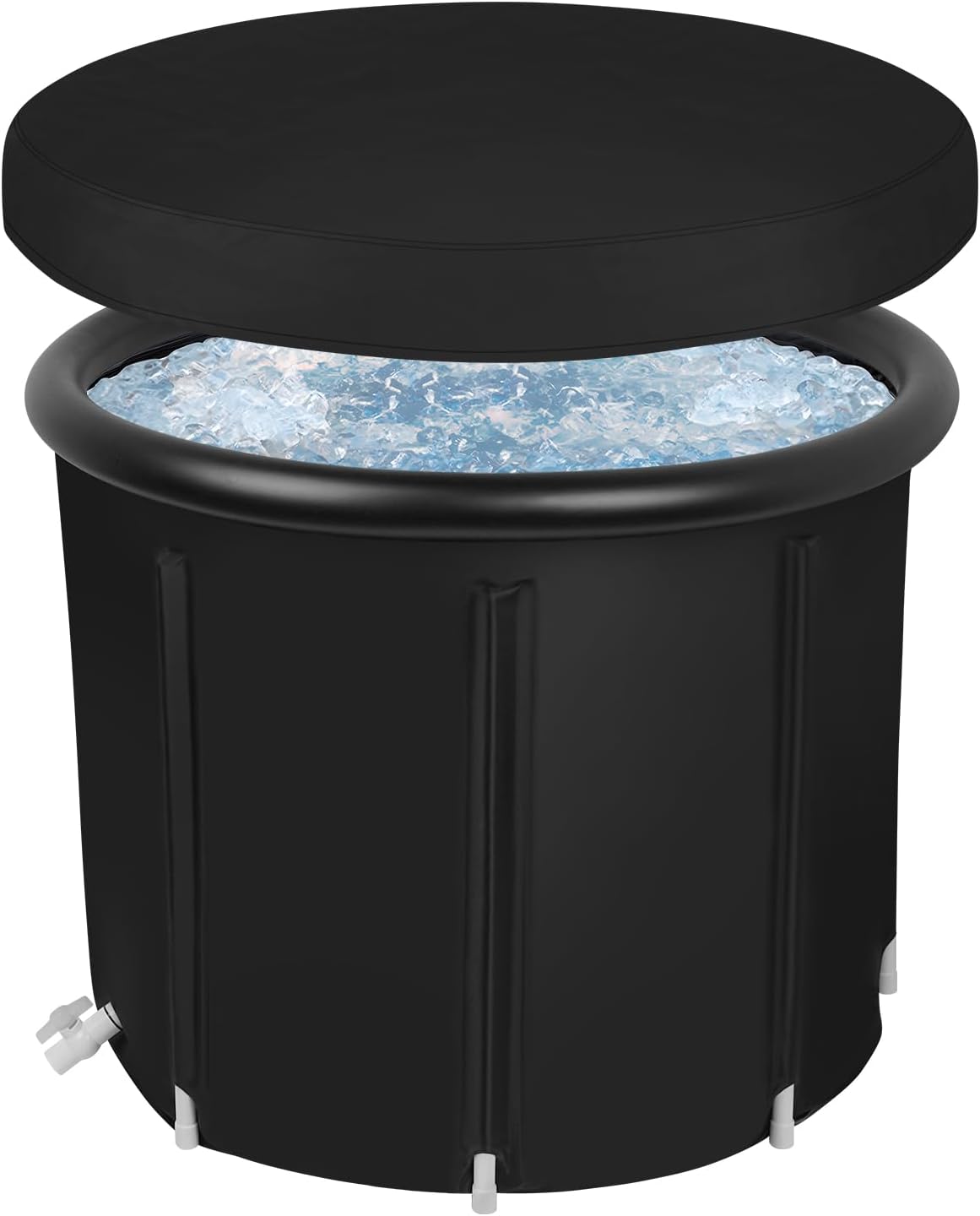uyoyous Bañera de hielo para atletas, gran capacidad, 115 galones, 433 litros, bañera portátil con tapa, bañera inflable para recuperación, interior
