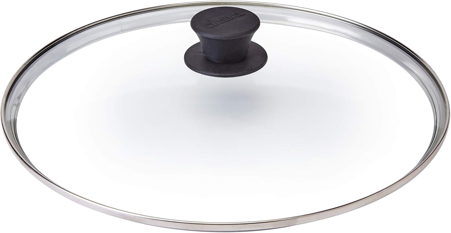 Glass Lid – 12″-inch30.48-cm308mm – Compatible with Lodge – Fully Assembled Tempered Replacement Cover – Oven Safe for Skillet Pots Pans Universal