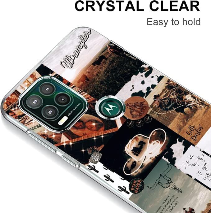 Funda compatible con Motorola Moto G Stylus 5G, funda de collage estético retro vaquera vaquera country chic para niñas y mujeres, bonita funda de