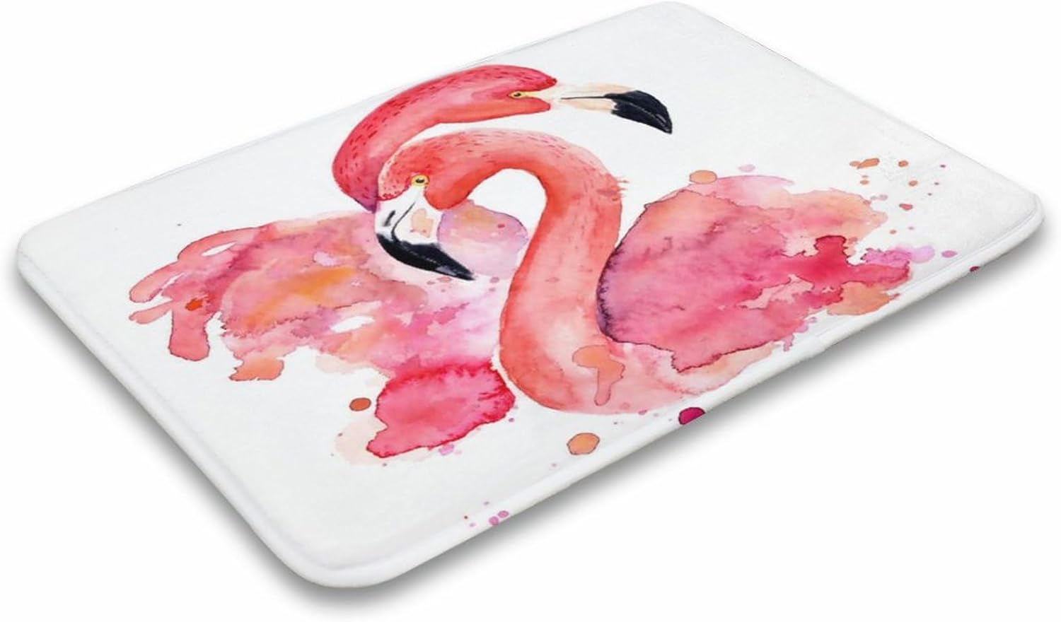 MoBlinko Alfombra de baño antideslizante con diseño de flamenco y acuarela, color rosa, flamenco, lavable, para interiores, cocina, pasillo, baño,