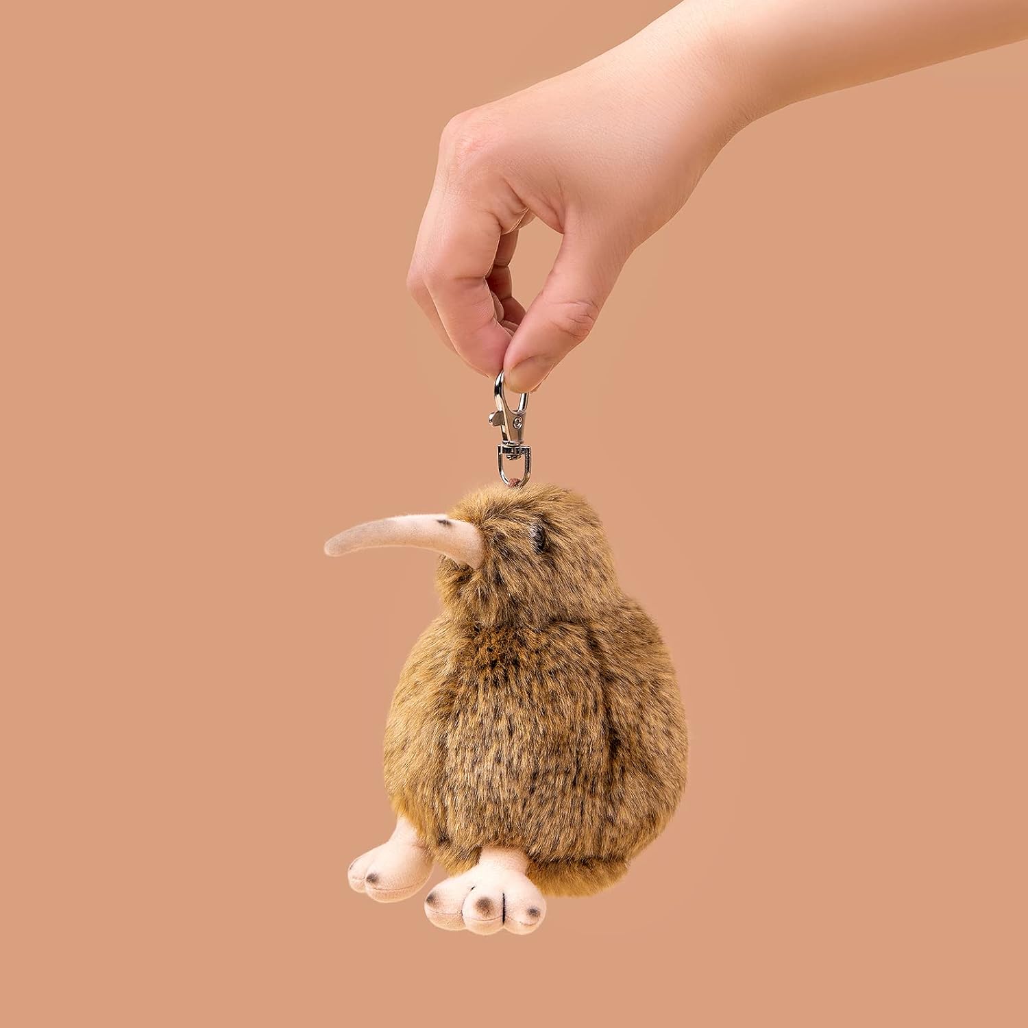 Peluche de pájaro pequeño kiwi, animal de peluche realista de pájaro kiwi marrón de 5 pulgadas, lindo pájaro kiwi llavero de peluche como regalo