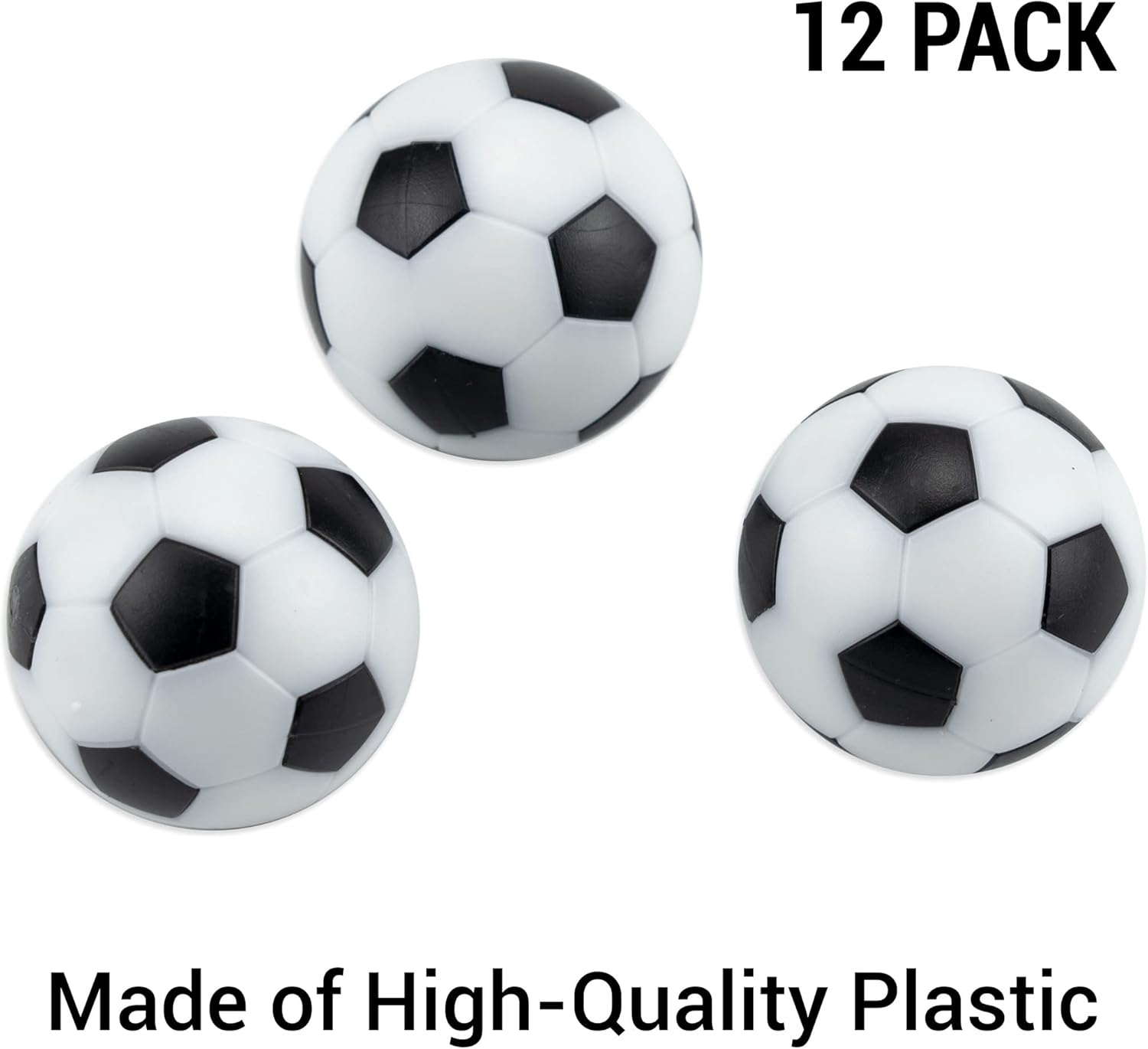 IFAMIO Juego de 12 pelotas de futbolín de fútbol, mini pelotas de fútbol en blanco y negro, mini pelotas de fútbol de mesa