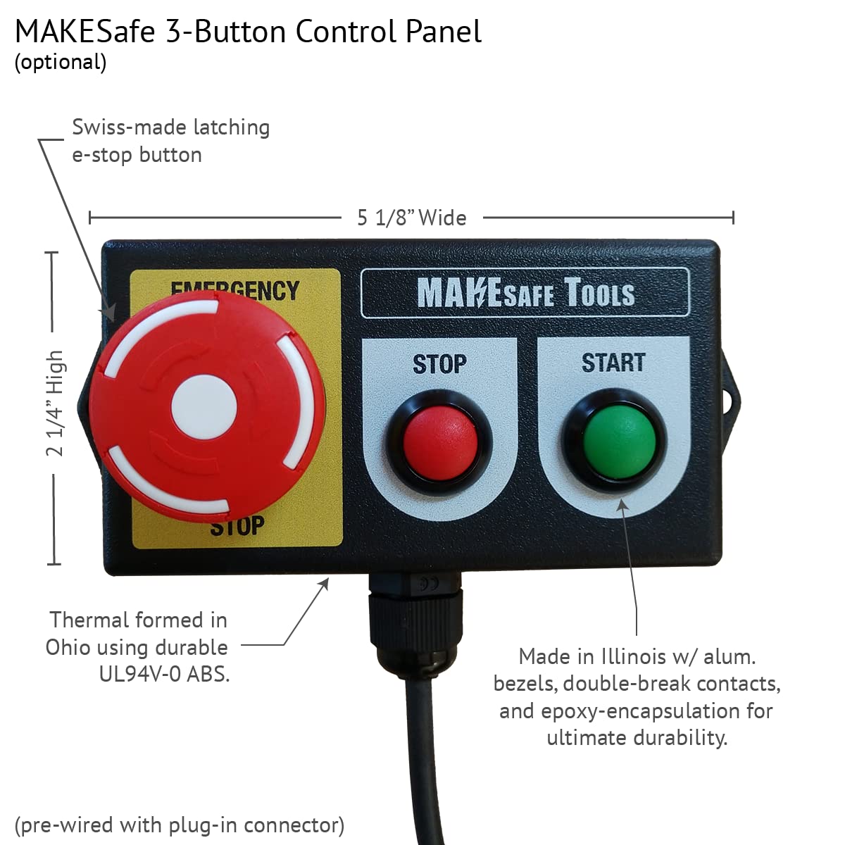 MAKESafe Freno de herramienta eléctrica (parada de emergencia, anti-reinicio y frenado del motor)