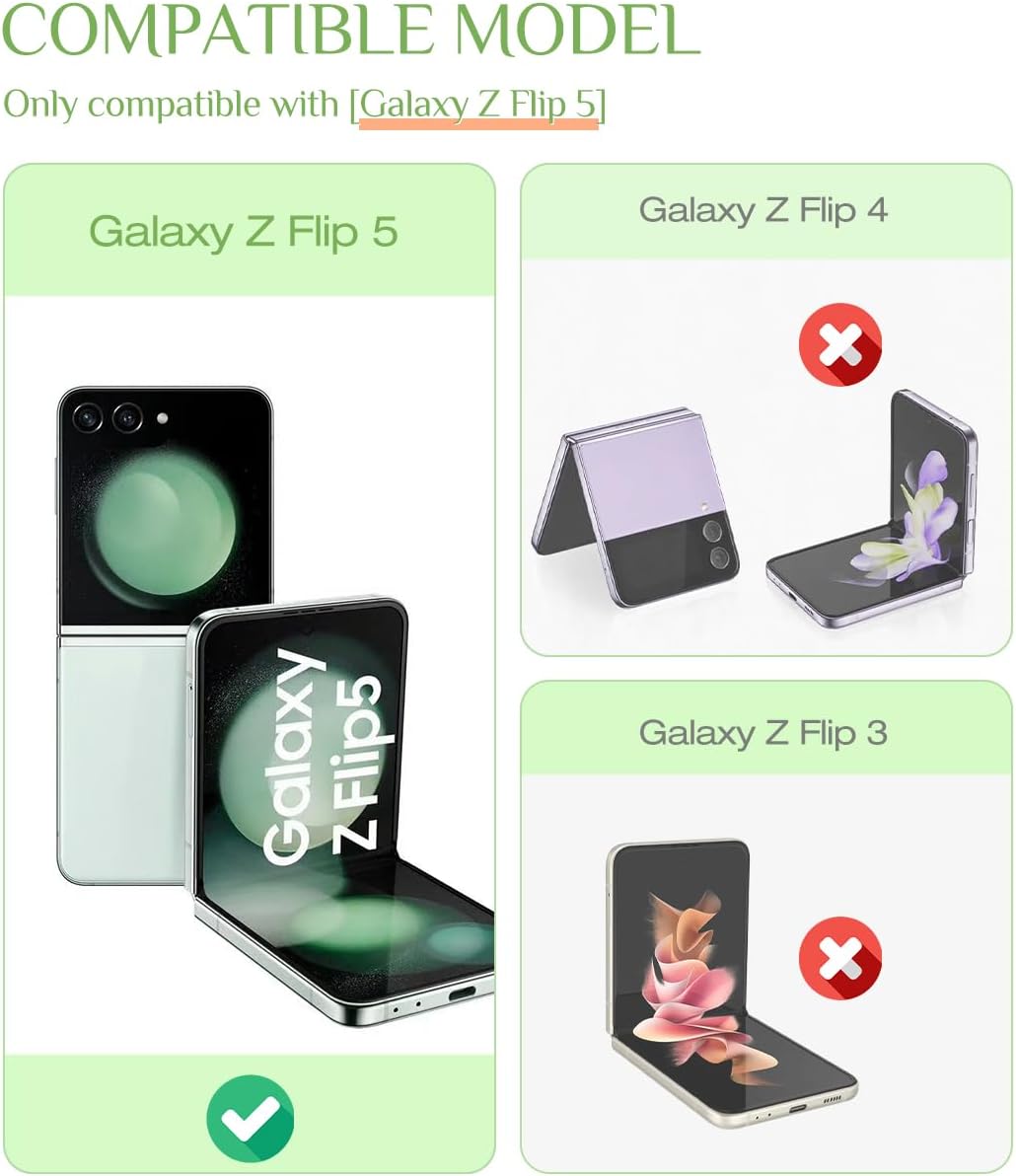 Caka Funda para Samsung Galaxy Flip 5, Galaxy Z Flip 5 con protección de bisagra protector de pantalla diamantes brillantes delgada a prueba de