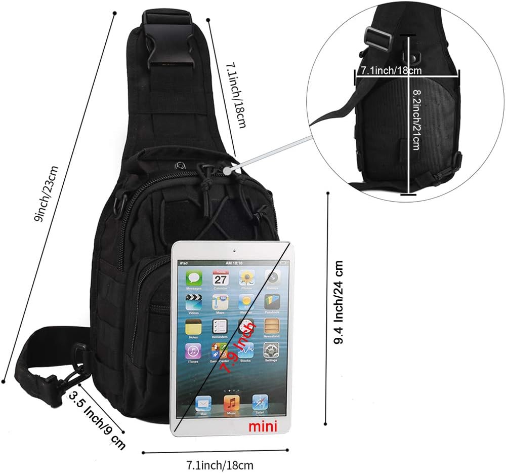 Mochila táctica de hombro, 1000D, bandolera militar para exteriores