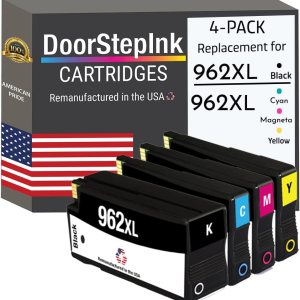 DoorStepInk Cartuchos de tinta remanufacturados en los Estados Unidos para 962XL 3JA03AN 1 negro, 962XL 3JA00AN 1 cian, 962XL 3JA01AN 1 Magenta y DoorStepInk Cartuchos de tinta remanufacturados en los Estados Unidos para 962XL 3JA03AN 1 negro, 962XL 3JA00AN 1 cian, 962XL 3JA01AN 1 Magenta y