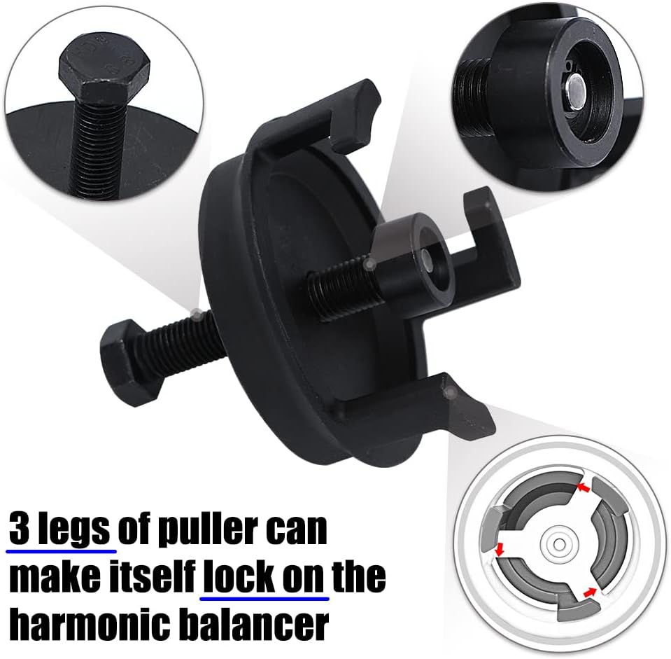 Herramienta de extracción de polea de manivela de equilibrador armónico, compatible con GM, Dodge, Jeep, Chrysler Ford