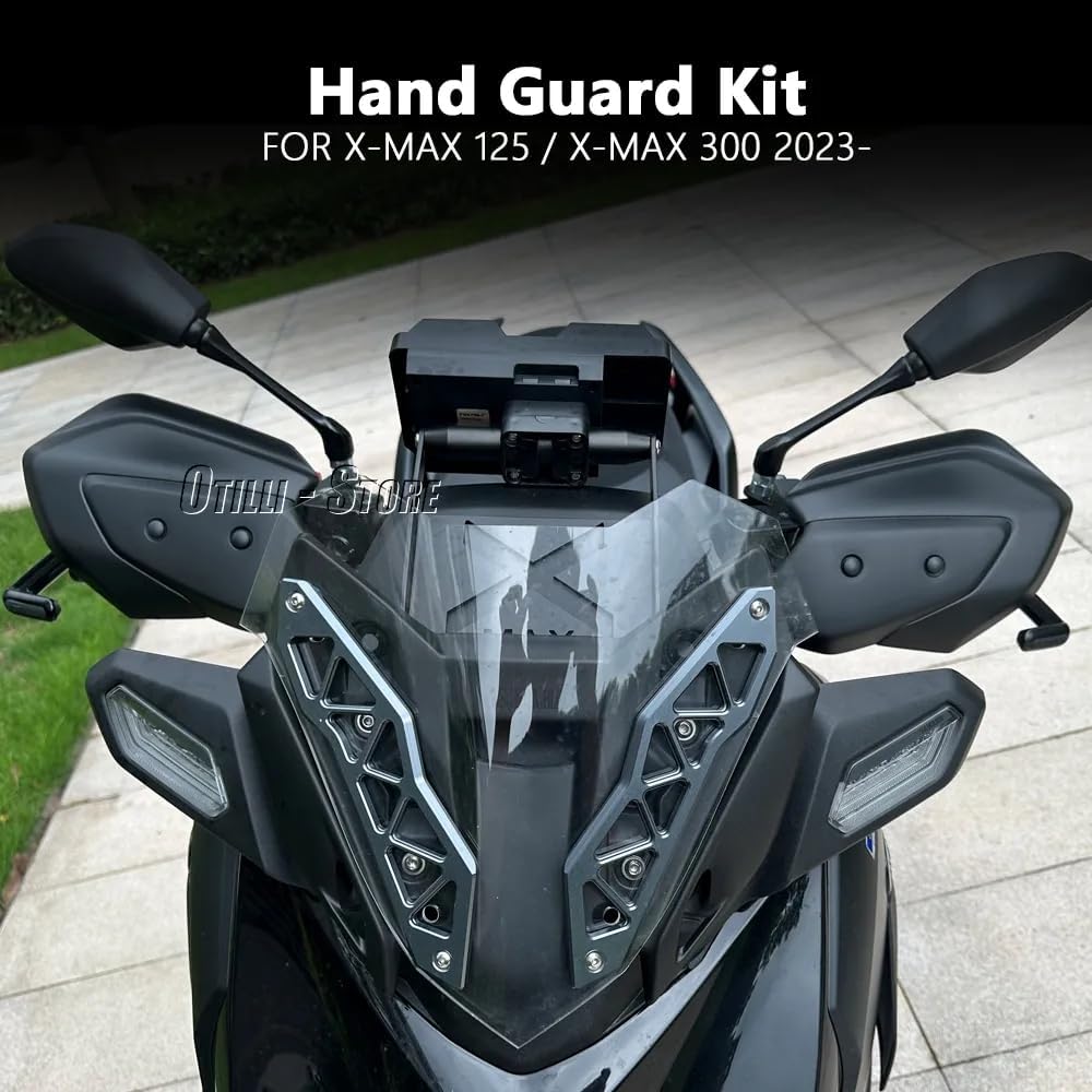 Protector de mano negro para motocicleta, protector contra el viento y el frío para Yamaha X-MAX 125 X-MAX 300 (2023 2024), accesorios de