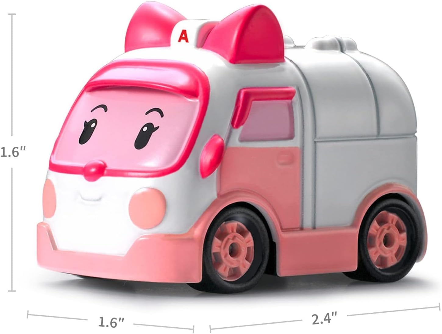 Robocar Poli Juguetes, paquete de 4 Automóviles de juguete de metal fundido a presión, equipo de rescate de mini corredores, poli + ámbar + Roy +