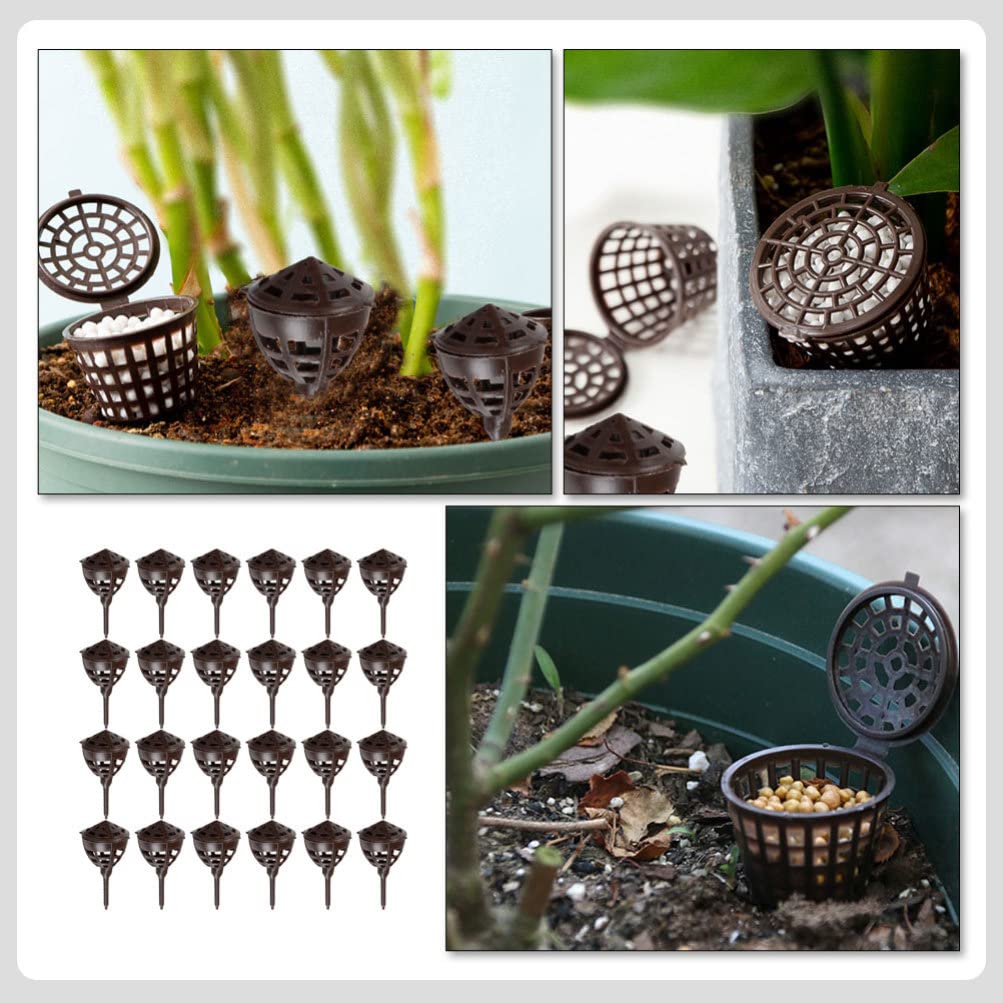GANAZONO Cestas de malla de fertilizante 100pcs cajas de jade caja de fertilizante flores automáticas suculentas de plástico cesta de fertilizante