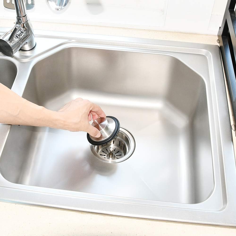 Tapón de drenaje para fregadero para desechos, tapón de fregadero de cocina, tapón de drenaje universal, tapón de fregadero de acero inoxidable,