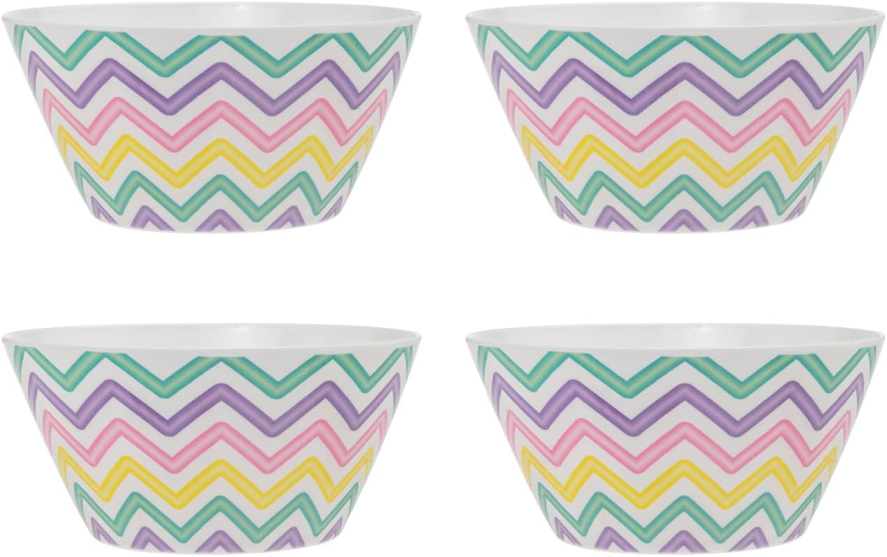 Godinger Cuenco de postre de cereales para sopa, plato resistente a las roturas de melamina en zig zag – 6 pulgadas