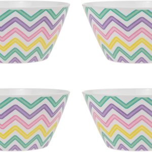 Godinger Cuenco de postre de cereales para sopa, plato resistente a las roturas de melamina en zig zag – 6 pulgadas Godinger Cuenco de postre de cereales para sopa, plato resistente a las roturas de melamina en zig zag – 6 pulgadas