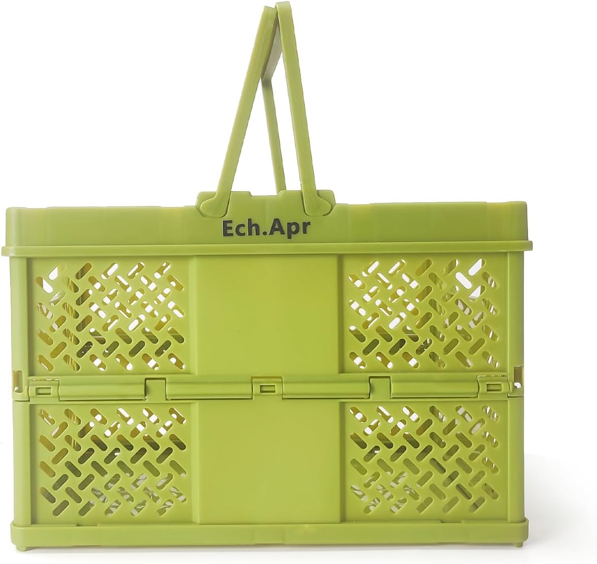 Ech.Apr Cesta de plástico para organización de almacenamiento de escritorio, mini caja apilable con asa de transporte, cesta plegable para el hogar,