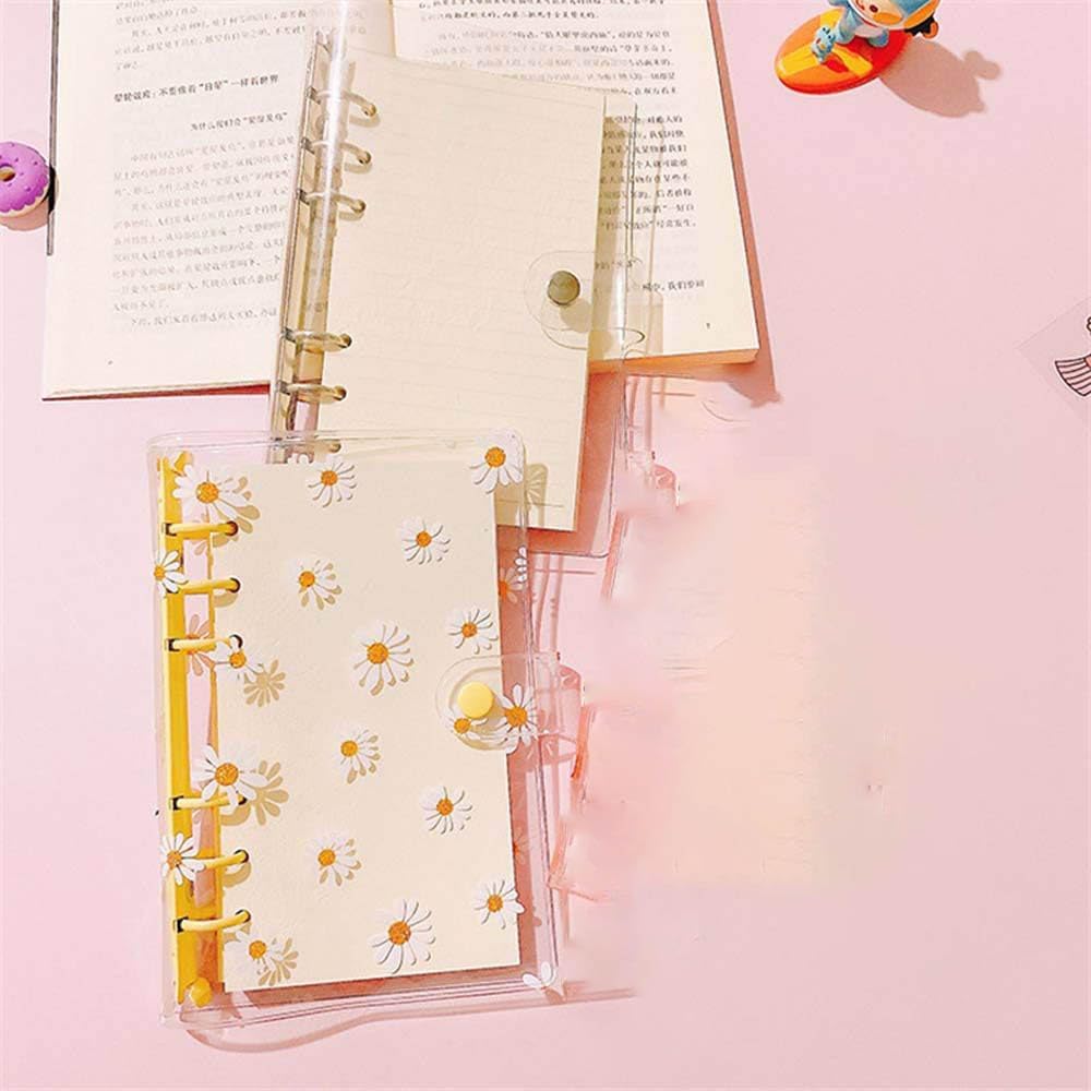Daisy – Carpeta para cuaderno con carcasa suave, suministros de oficina, cubierta de cuaderno de papelería para estudiantes, carpeta de diario de 6