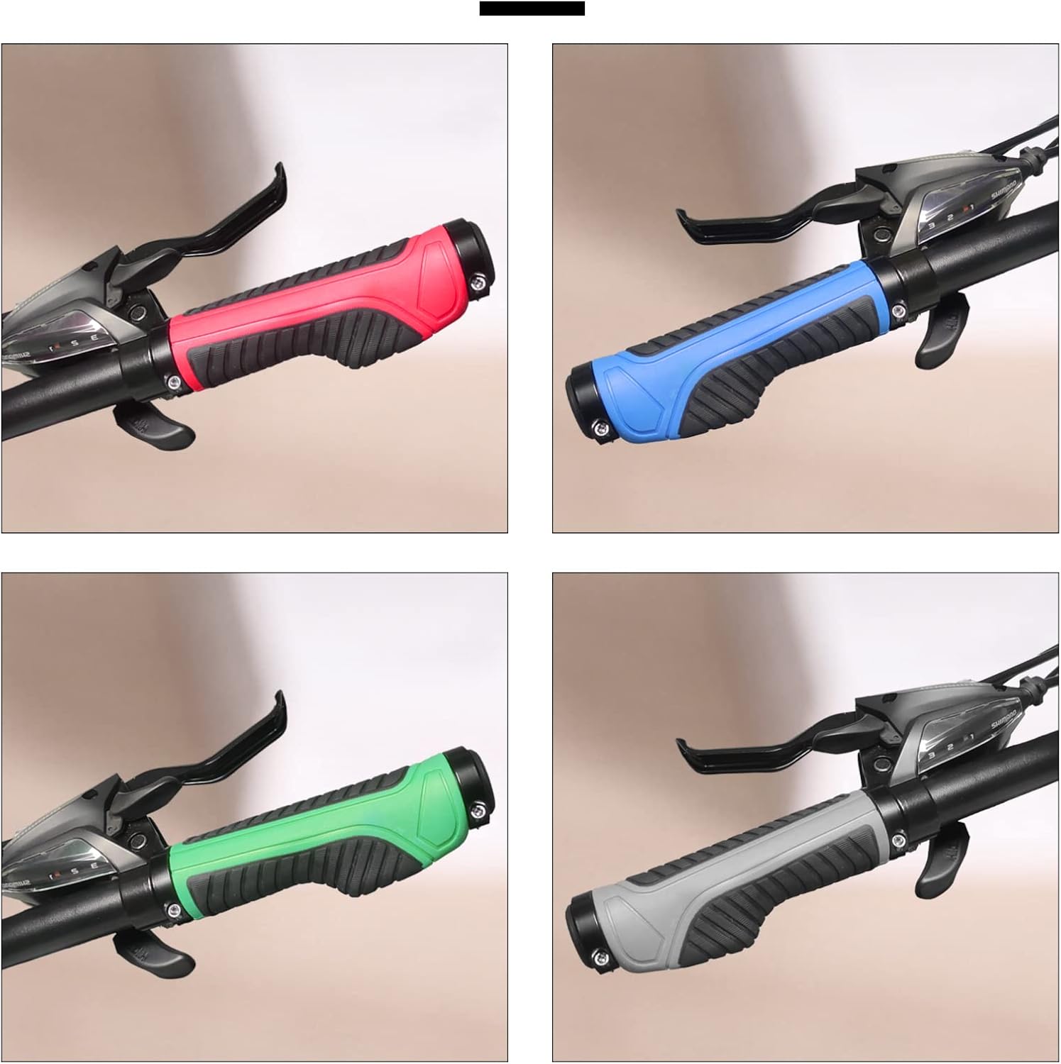 Empuñaduras de manillar de bicicleta, agarres de manillar de bicicleta de montaña, agarre de doble abrazadera de aluminio para MTB BMX extremos de