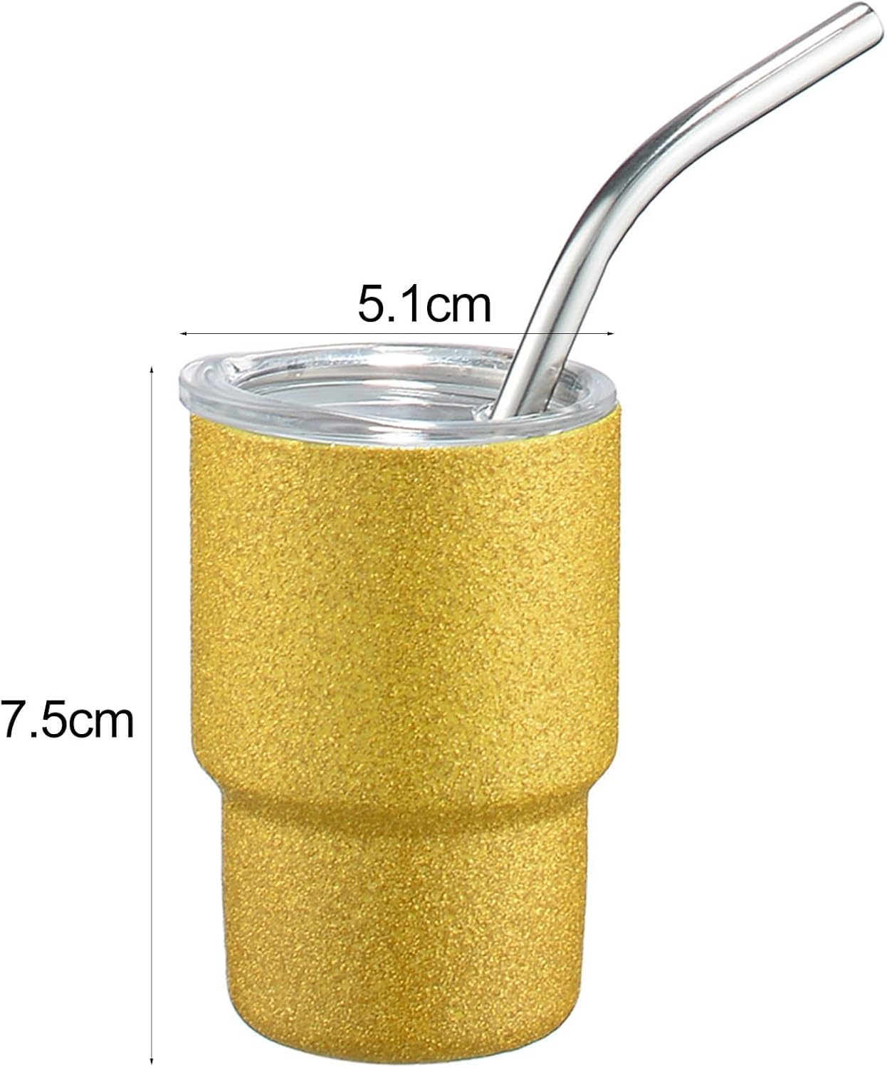 Lindos vasos de chupito con tapa, grado alimenticio, a prueba de fugas, resistente al calor, de acero inoxidable, con aislamiento, pajita, taza de