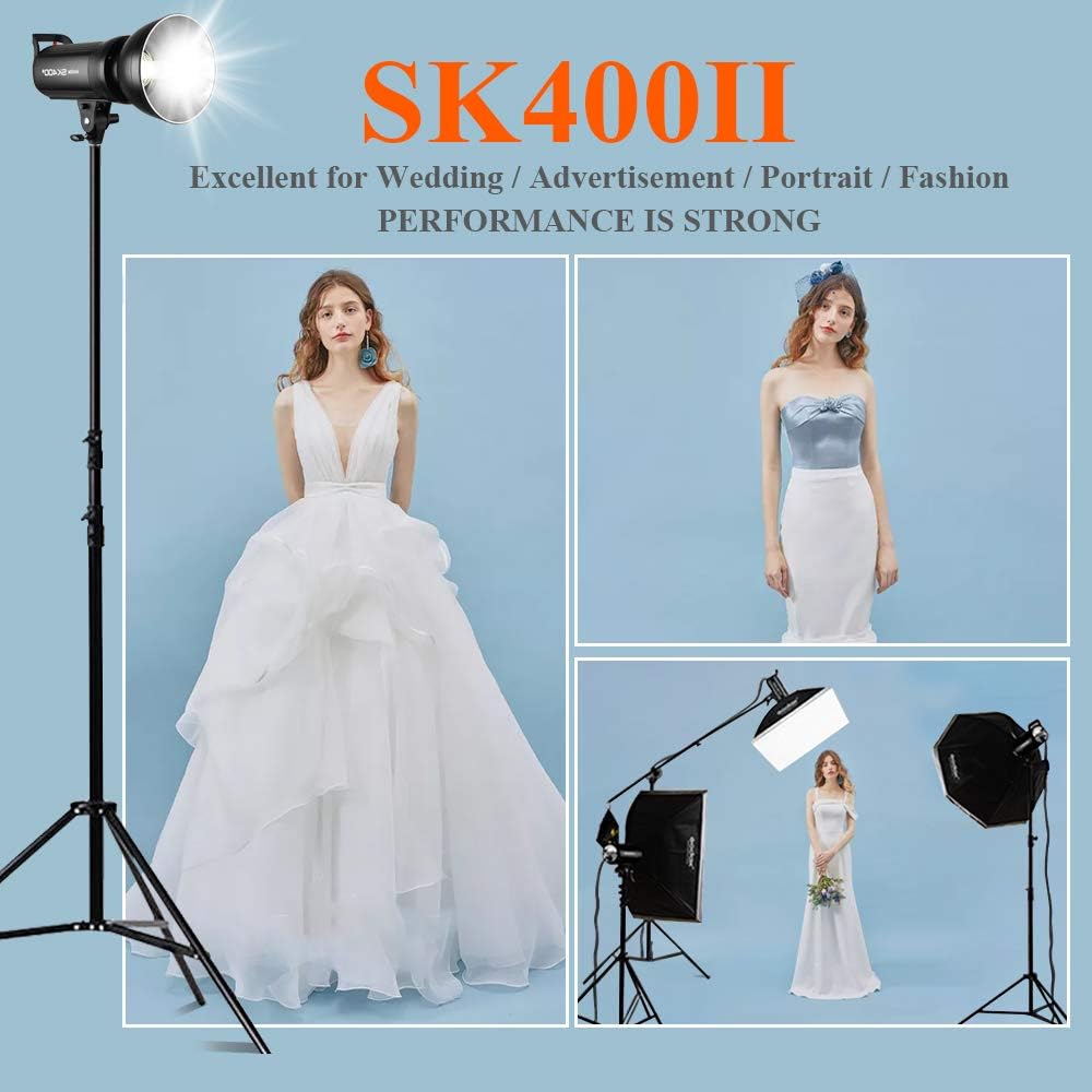 GODOX SK400II Estudio Estroboscópico Flash Light 400W GN65 5600K 150W Modelado Lámpara Profesional Speedlite para Estudio Retrato Fotografía