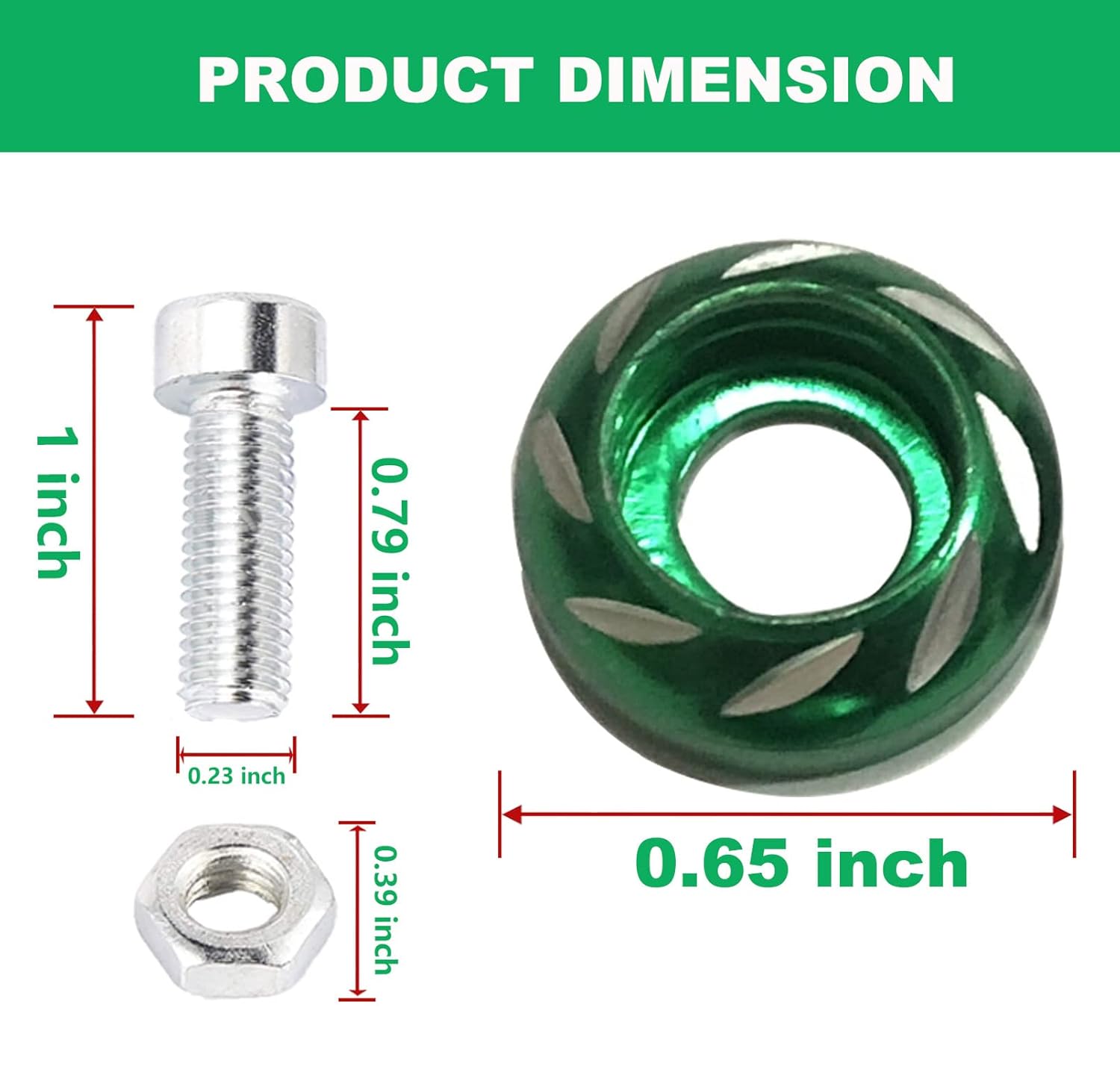 Tornillo de matrícula  Juego de 4 pernos de matrícula de motocicleta, tornillos decorativos de aleación de aluminio M6, kit de tornillos para