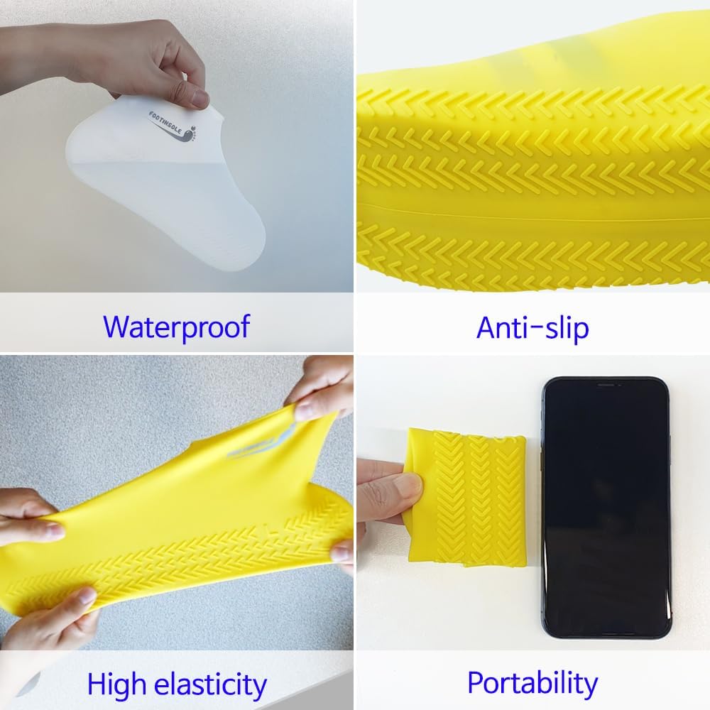 Fundas de goma de silicona impermeables para la lluvia, antideslizantes, fáciles de usar, resistentes al agua, protectores de ciclismo al aire libre
