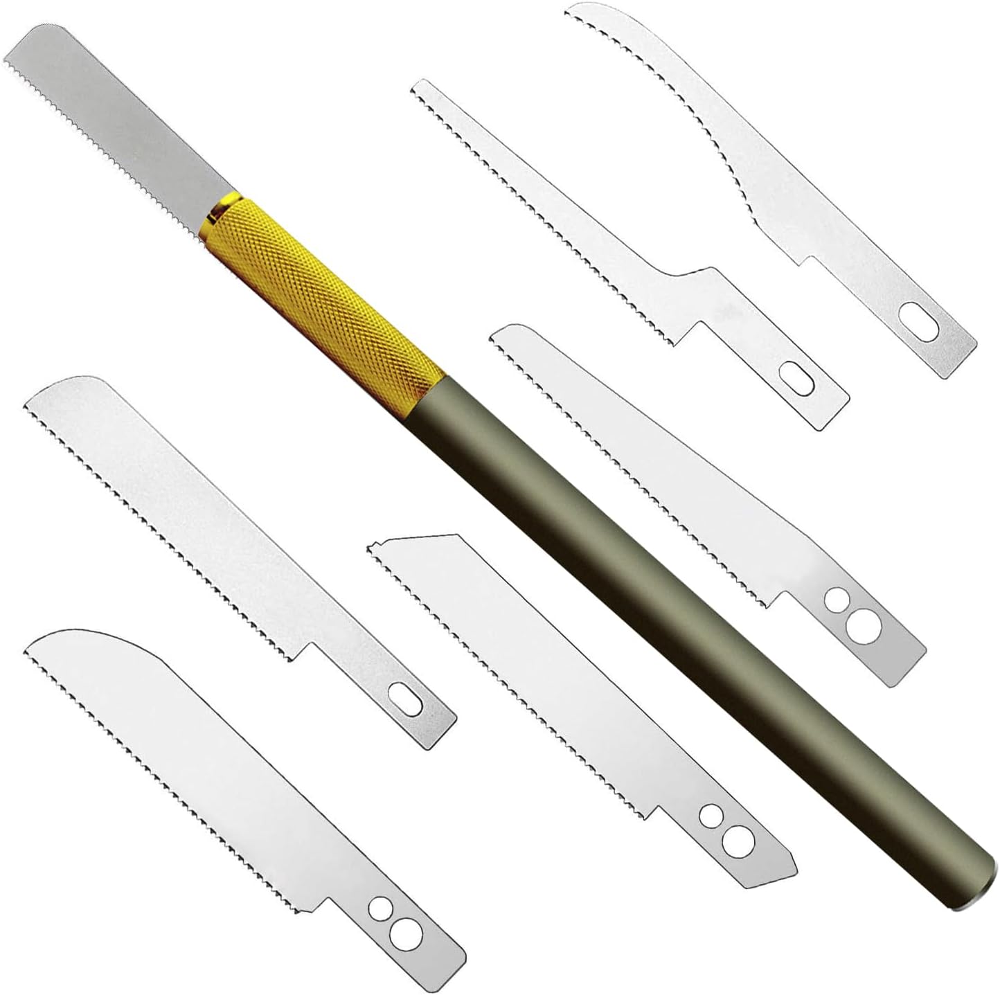 Mini sierra de mano modelo de herramientas de manualidades con 12 cuchillas de modelado, cuchillo de modelado, kit de herramientas de sierra para