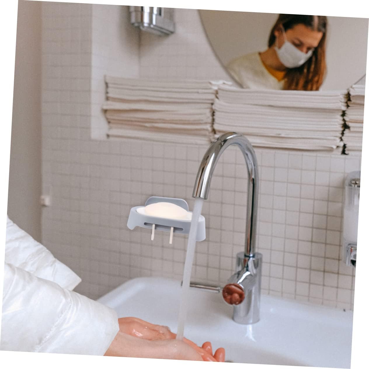 Zerodeko Soporte para jabonera de pared, soporte para jabón montado en la pared, organizador de fregadero de cocina, soporte de jabón de ducha,