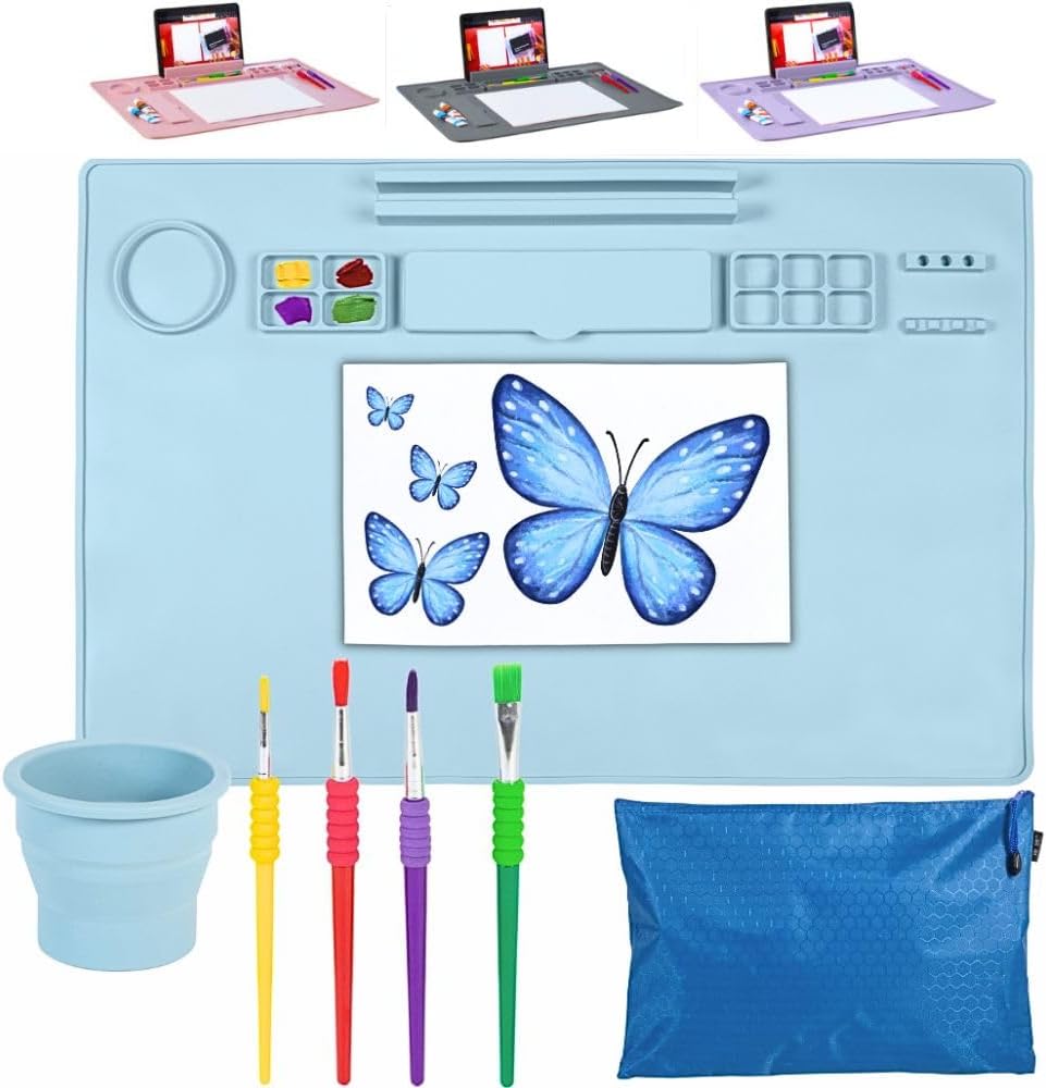 Tapete de silicona multiusos para manualidades, tapete de pintura para niños, tapete de arte para adultos, tapete grande y grueso para artista,