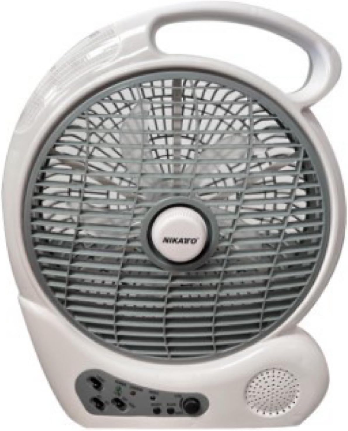 NIKATTO Ventilador recargable – 12″, con nuevo material de polipropileno, protección contra sobrecarga y descarga, 6V 4.5 Ah recargable. (USA STOCK)