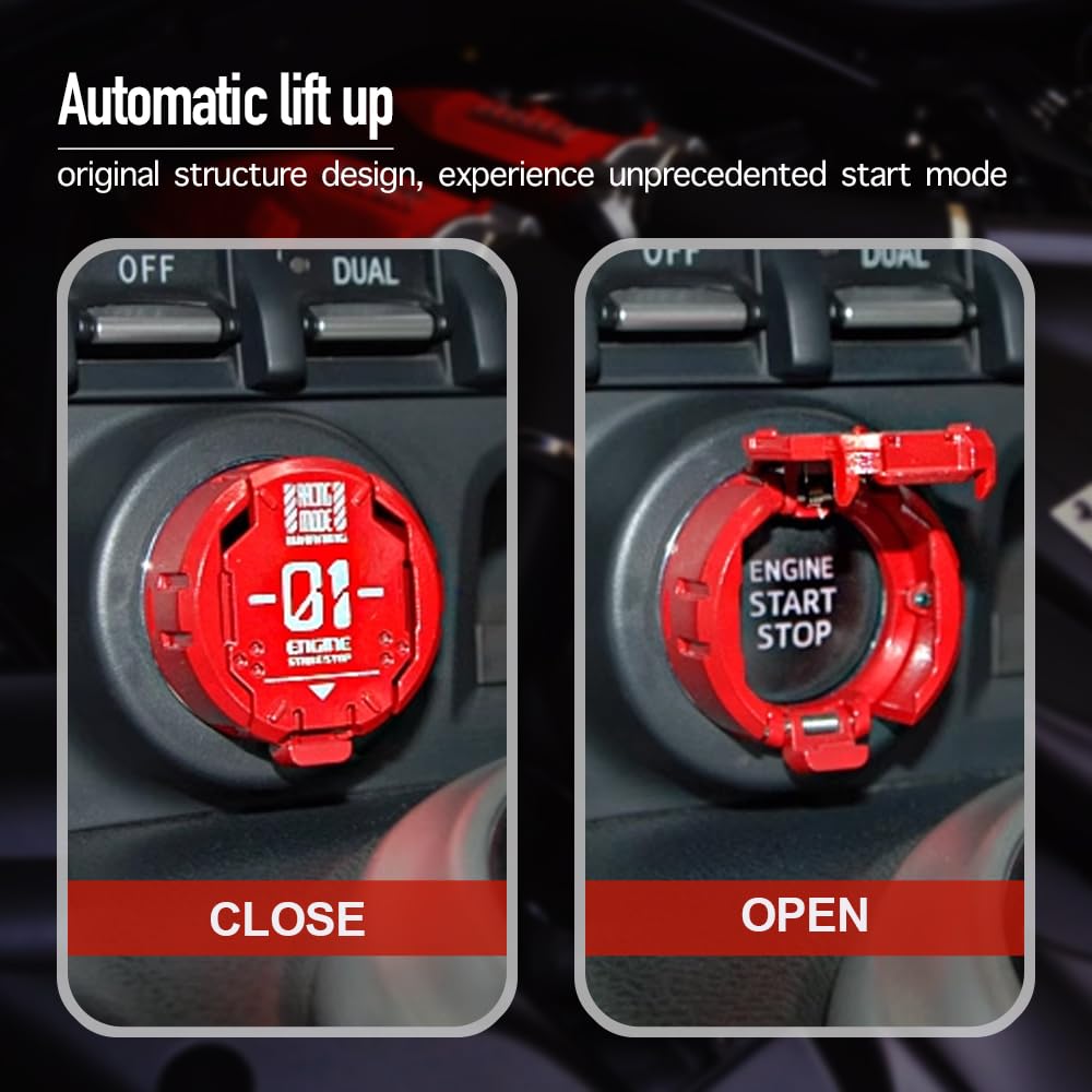 Cubierta de metal para botón de arranque, protector de metal para el botón de arranque del motor del automóvil, accesorios geniales para decoración