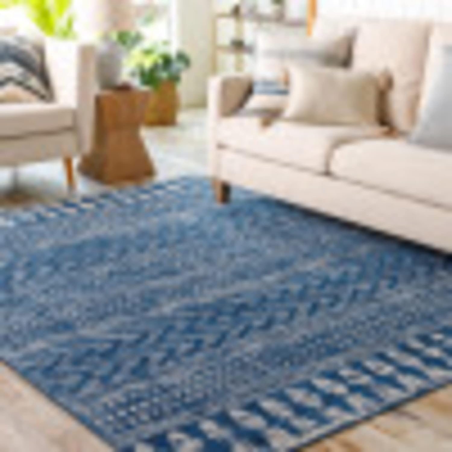Artistic Weavers Aveline – Alfombra de área, azul marinoblanco, 7’10” x 10′