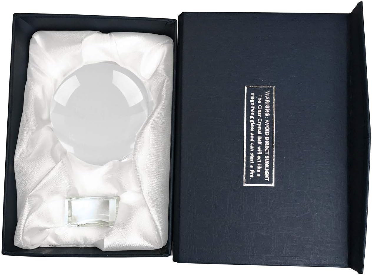 Amlong Crystal Bola de cristal K9 de meditación de 3.25 pulgadas (3.150 in) de diámetro para fotografía, bola de lentes, bola decorativa con soporte