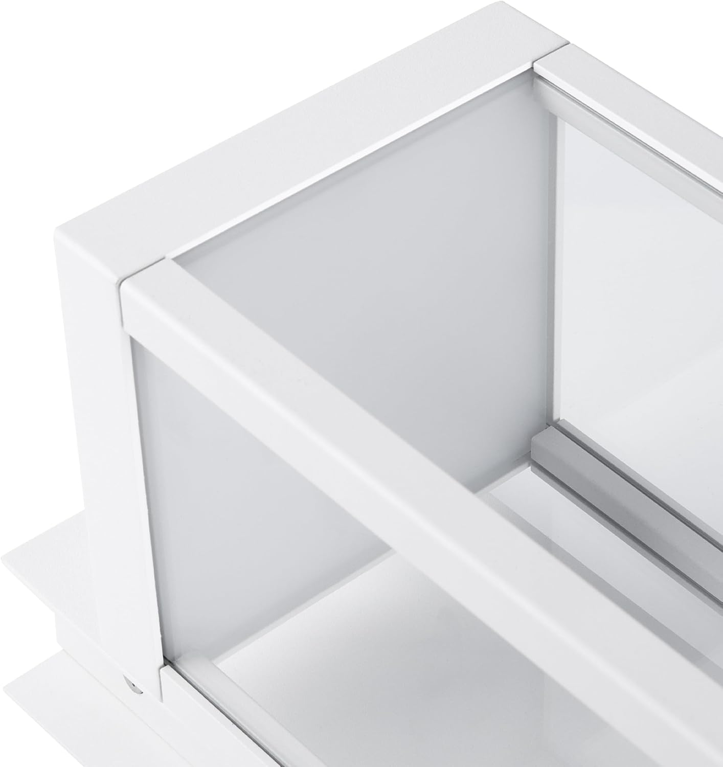 Luces de pared con sensor de movimiento para exteriores, lámpara LED moderna de 15 pulgadas, lámpara de porche blanca IP54 impermeable con vidrio