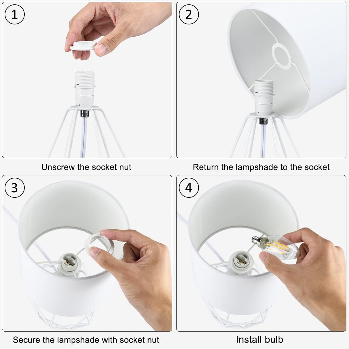 Lampwell Lámpara de mesa pequeña SIM para sala de estar como lámpara de mesita de noche para dormitorio, lámpara de mesa moderna, lámpara de mesa