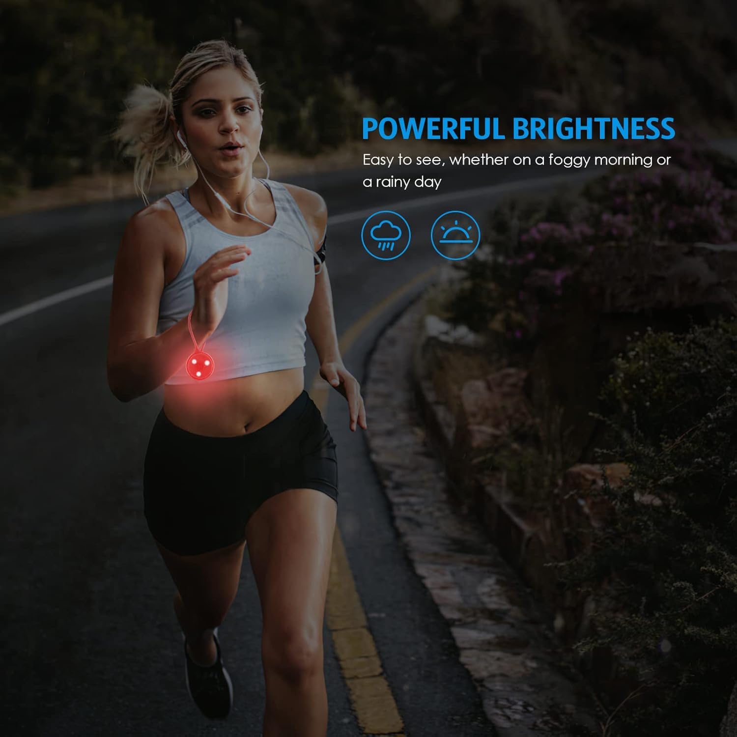 AMIR Luz trasera LED de noche esencial para bicicleta, luces de advertencia de seguridad nocturna creativas de silicona para ciclismo, lámpara de