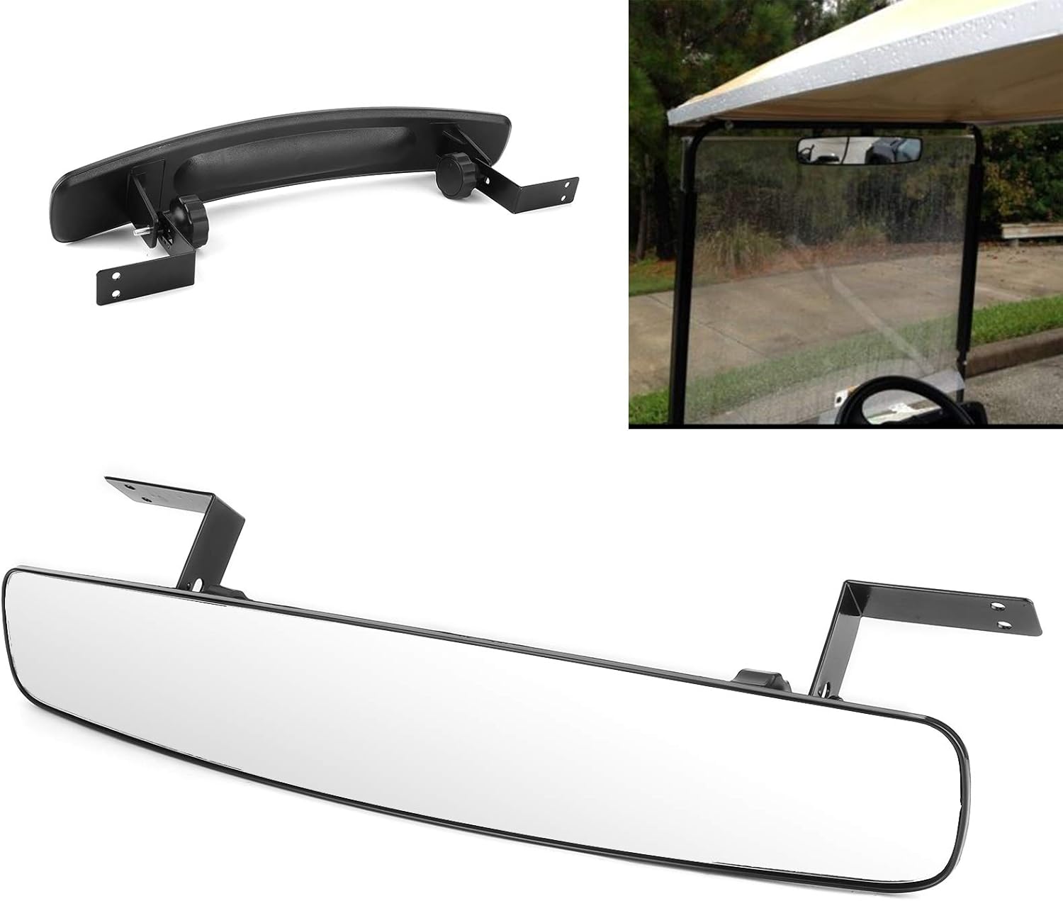 Espejo retrovisor, gran angular de 180 grados, vista panorámica del coche, espejo retrovisor central convexo, apto para E Z GoClub Car, carretilla