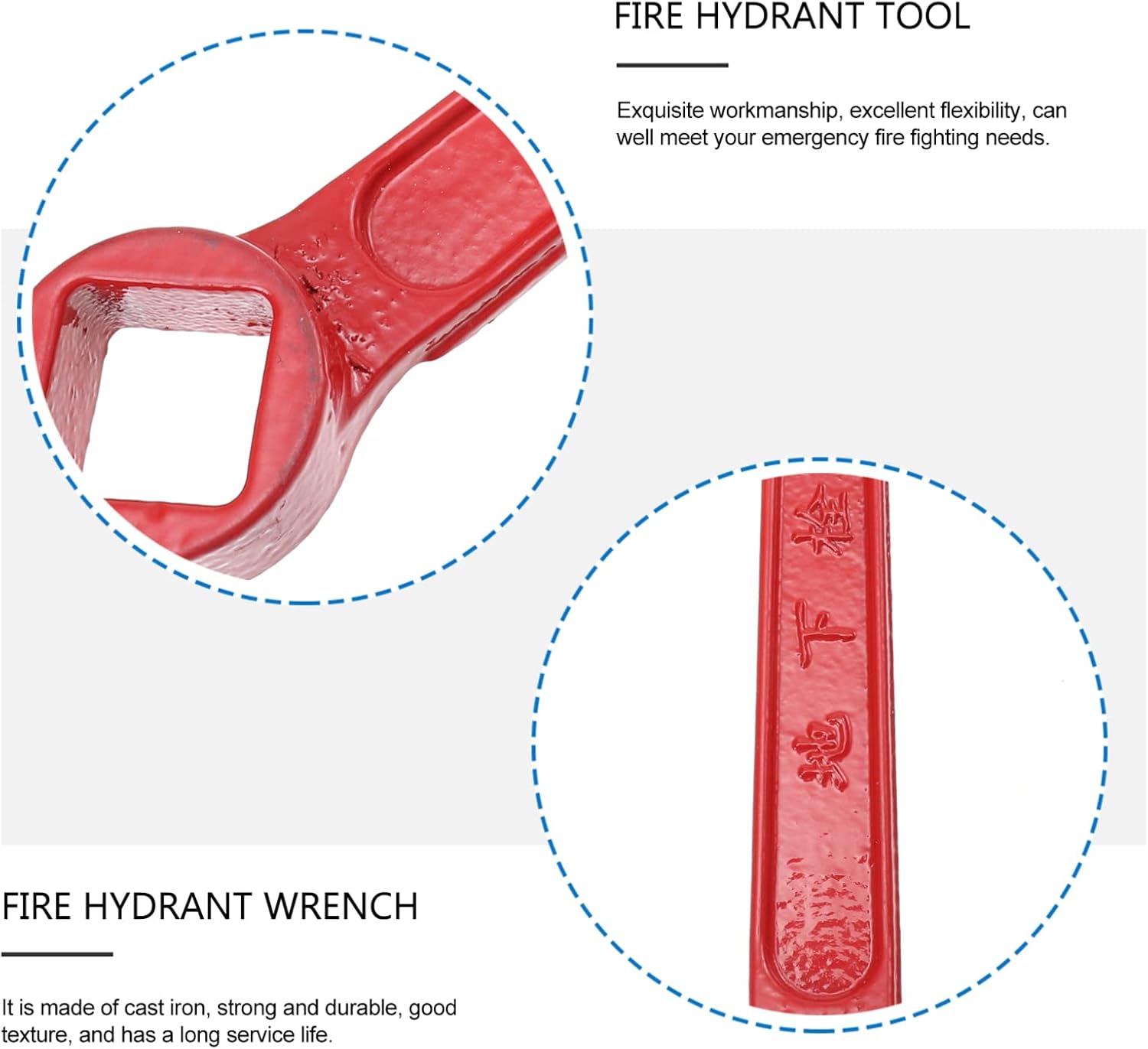 TEHAUX Llave de hidrante de incendios Llave de lucha contra incendios Llave de hidrante Llave de herramienta de boca de incendios Llave de lucha