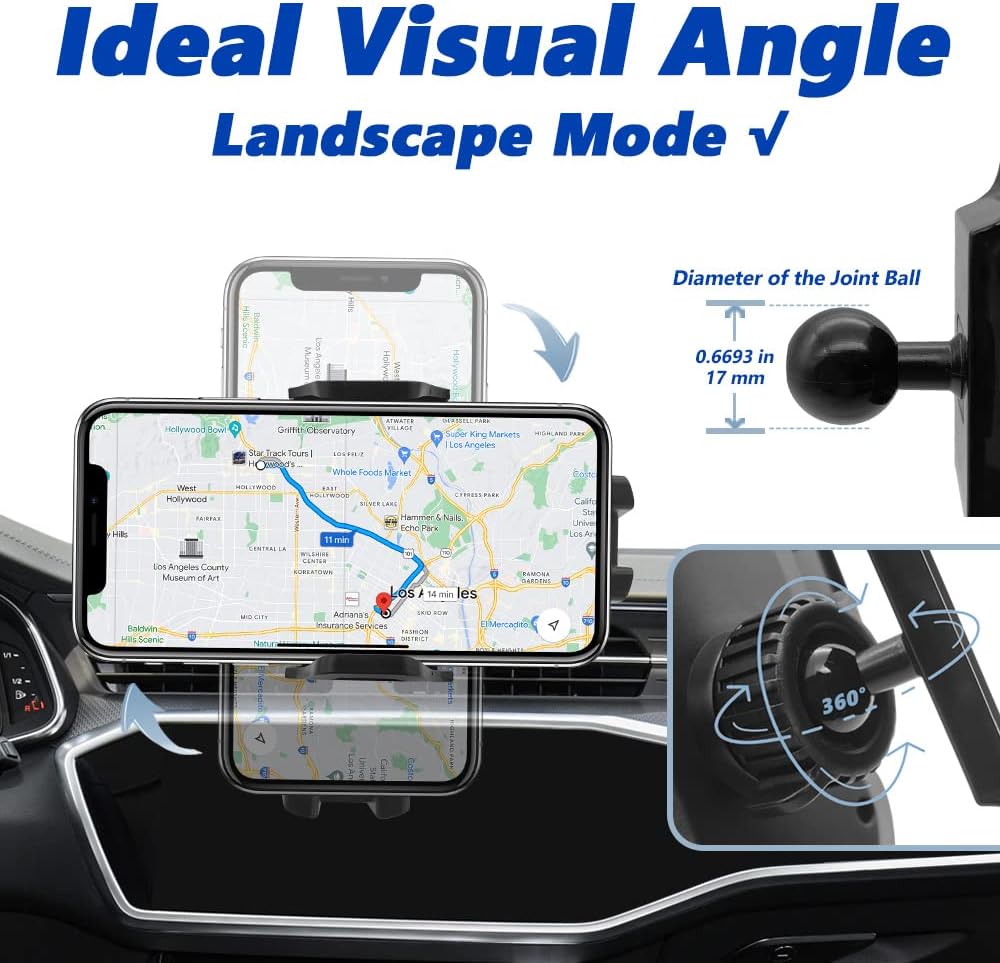 Soporte de teléfono de coche para Nissan Rogue 2014-2020 compatible con funda gruesa Soporte de teléfono celular, soporte de navegación celular,