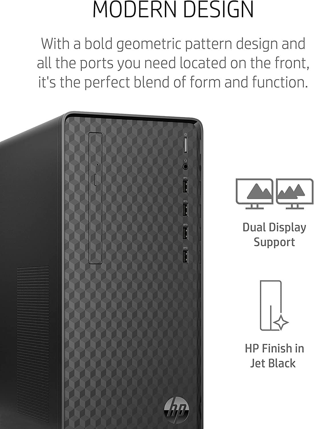 HP 2023 computadora de escritorio, procesador AMD Ryzen 5 5600G (6 núcleos), 12 GB de RAM, SSD de 512 GB, gráficos AMD Radeon, 8 puertos USB tipo A,