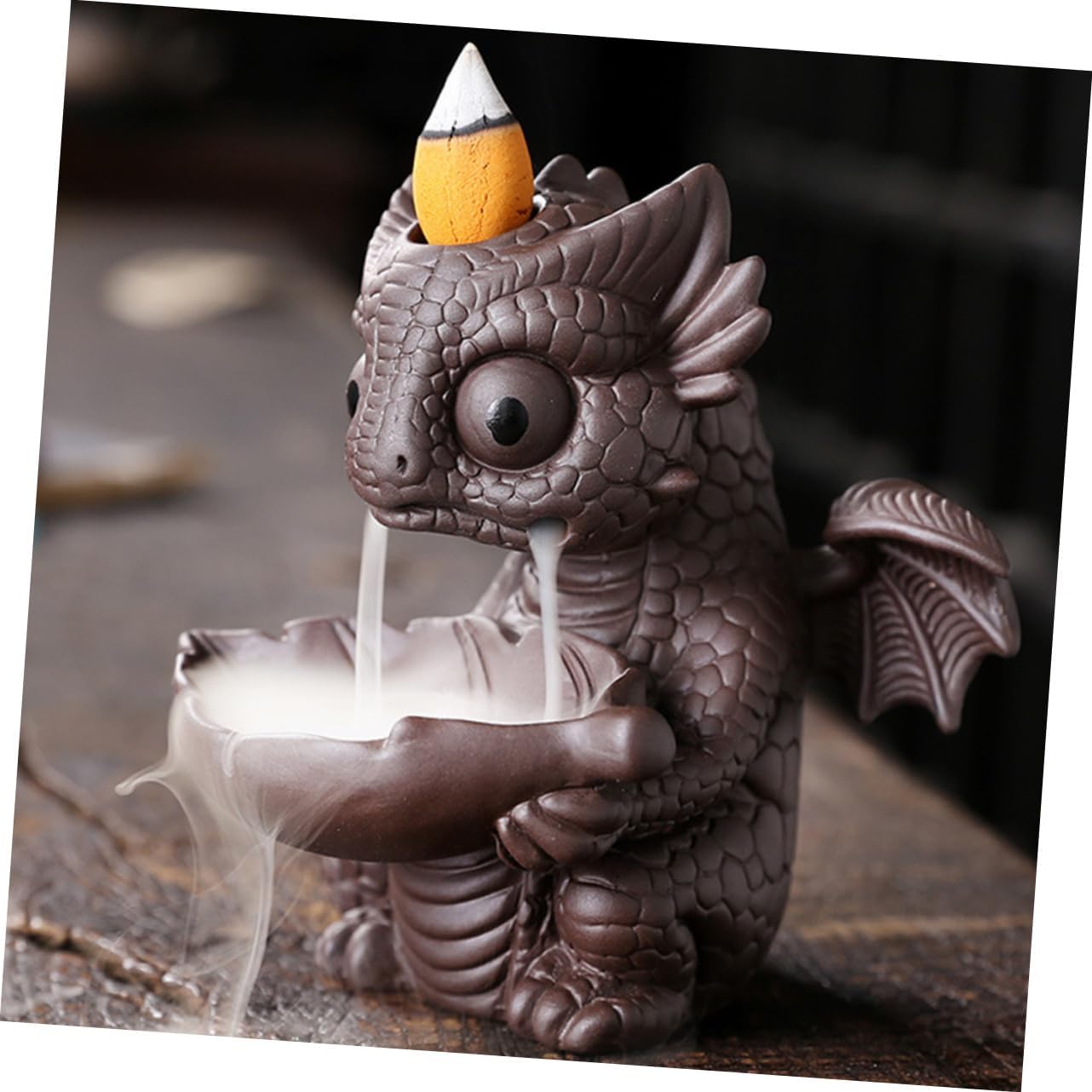 Quemador de incienso de dinosaurio, cascada de mesa, decoración de escritorio, decoración del hogar, soporte de incienso de reflujo, cascada de