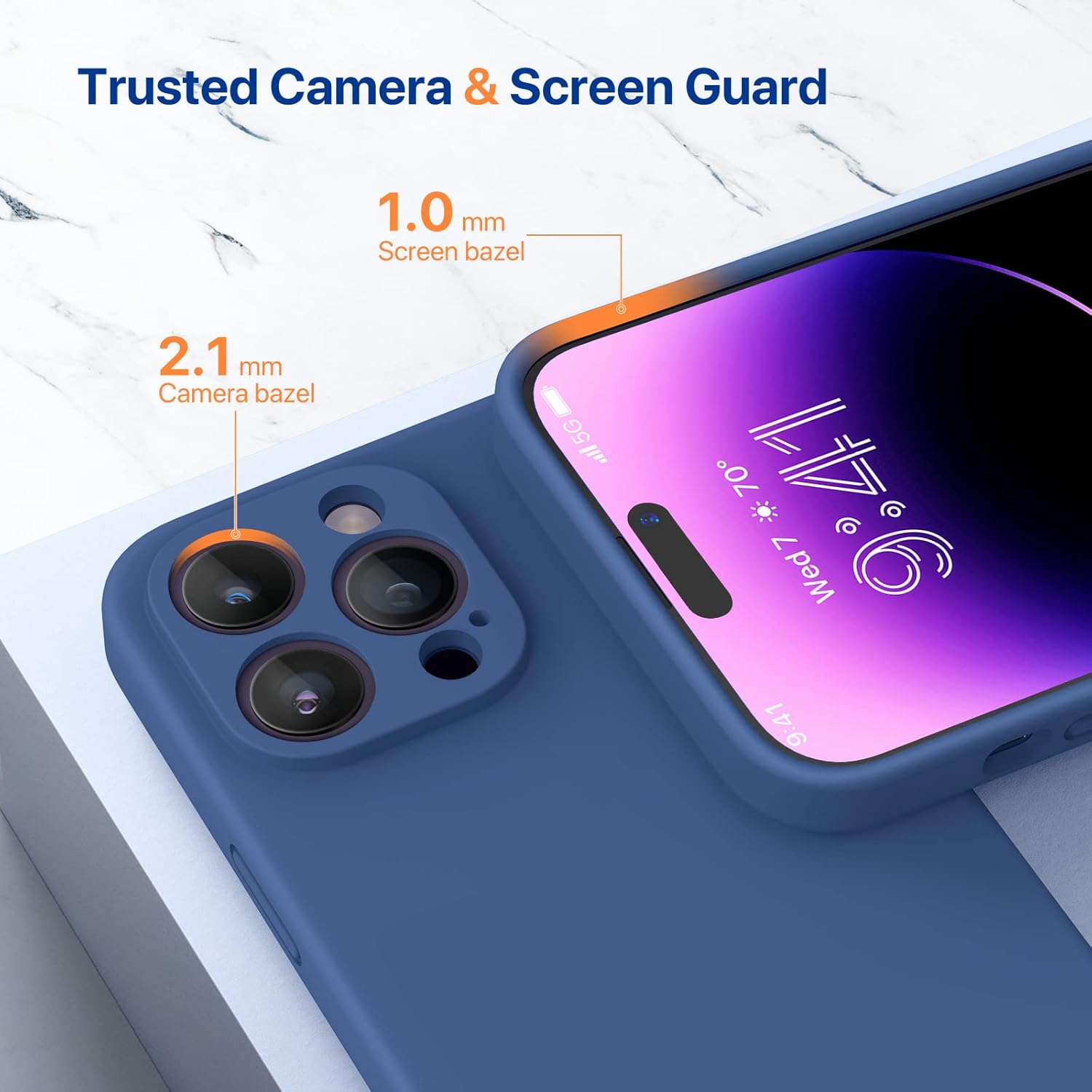 Miracase – Funda magnética diseñada para iPhone 14 Pro Max, de silicona líquida a prueba de golpes, con protector de pantalla, protege mejor la
