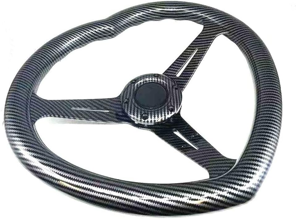 Volante en forma de corazón negro del ABS universal del volante del estilo de la fibra de carbono