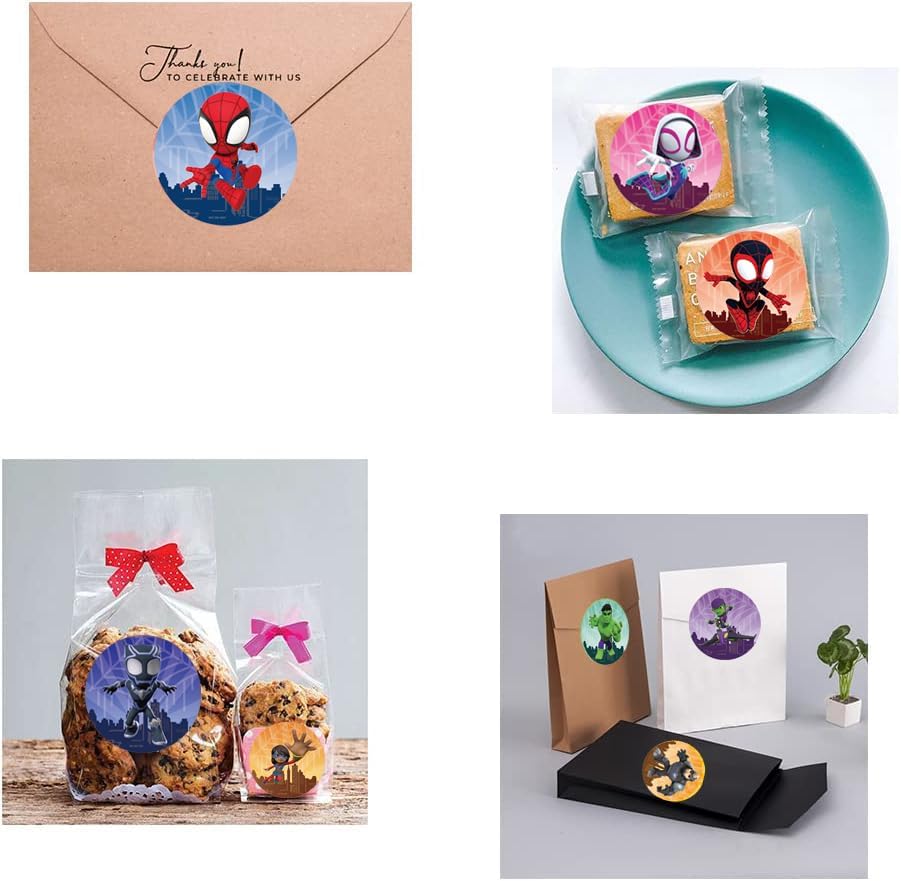 Spidey and His Amazing Friends – Calcomanías para niños, 500 unidades, Spidey y sus increíbles amigos, suministros de decoración de fiesta de