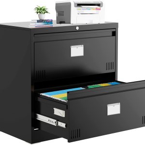 Archivador lateral con cerradura, archivador vertical de 2 cajones, archivador horizontal de metal con ranura para tarjetas para oficina en casa, Archivador lateral con cerradura, archivador vertical de 2 cajones, archivador horizontal de metal con ranura para tarjetas para oficina en casa,