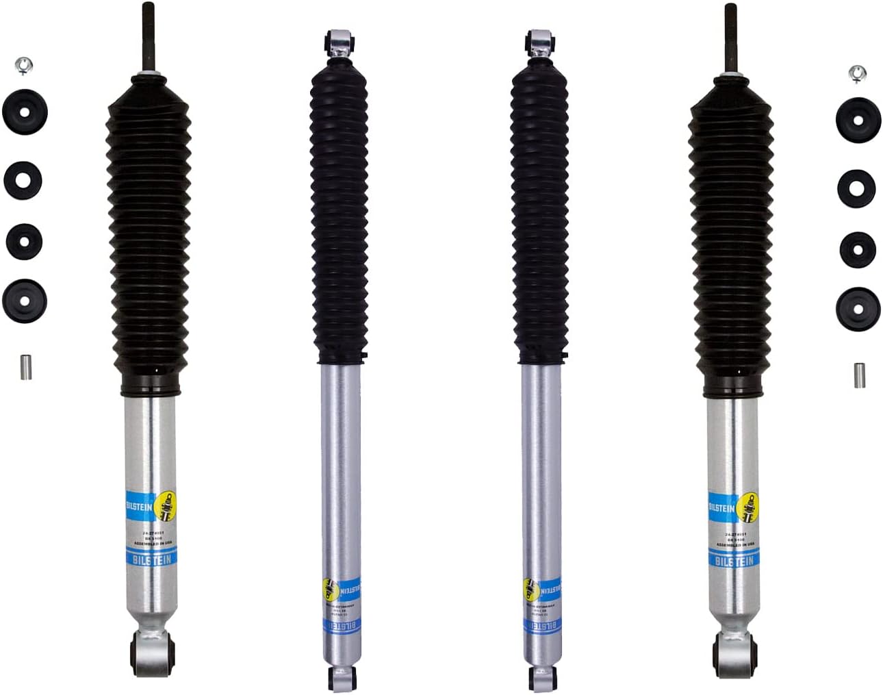 Bilstein B8 5100 Series – Par de amortiguadores delanteros y traseros para Ford F-250 F-350 Super Duty 4WD 2017-2022 con elevación de 2-2.25
