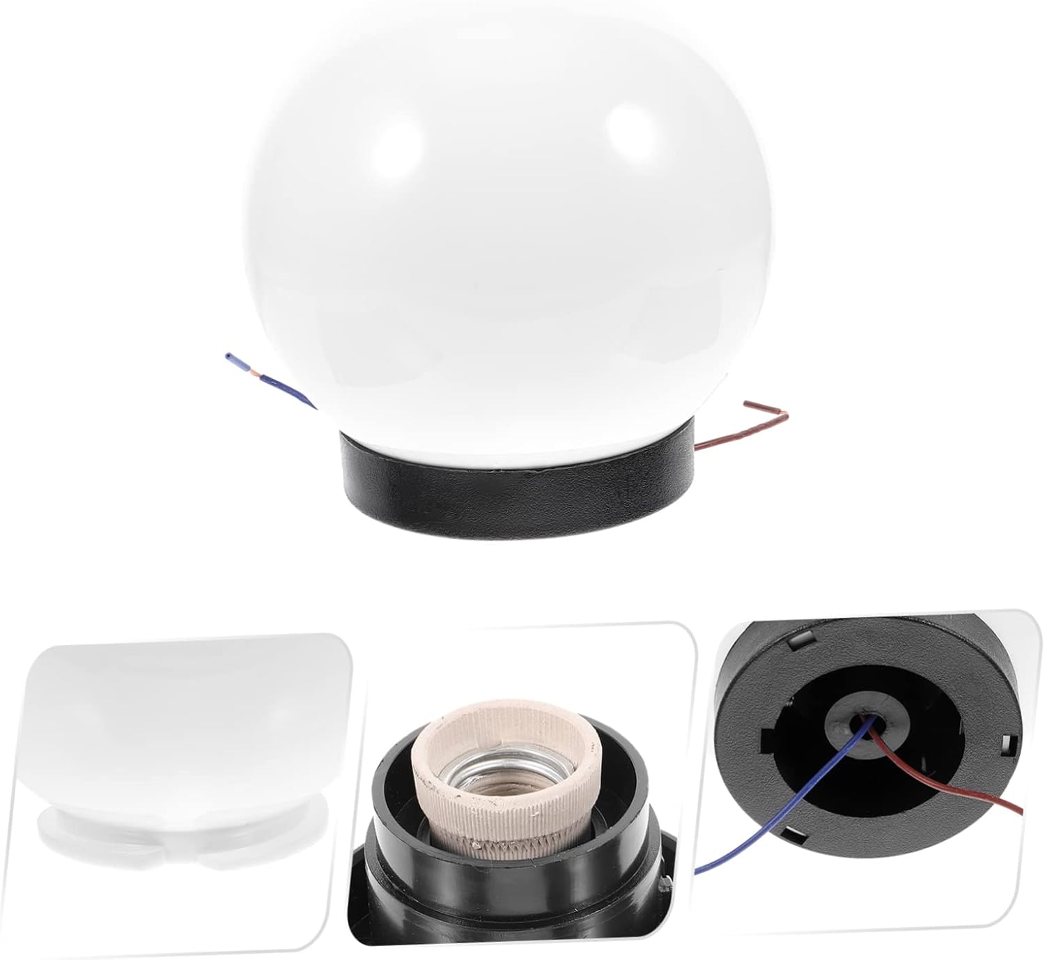DOITOOL Pantalla redonda de globo 2 piezas bombillas bombillas de luz de piso pantalla de luz de repuesto de plástico poste de lámpara de repuesto