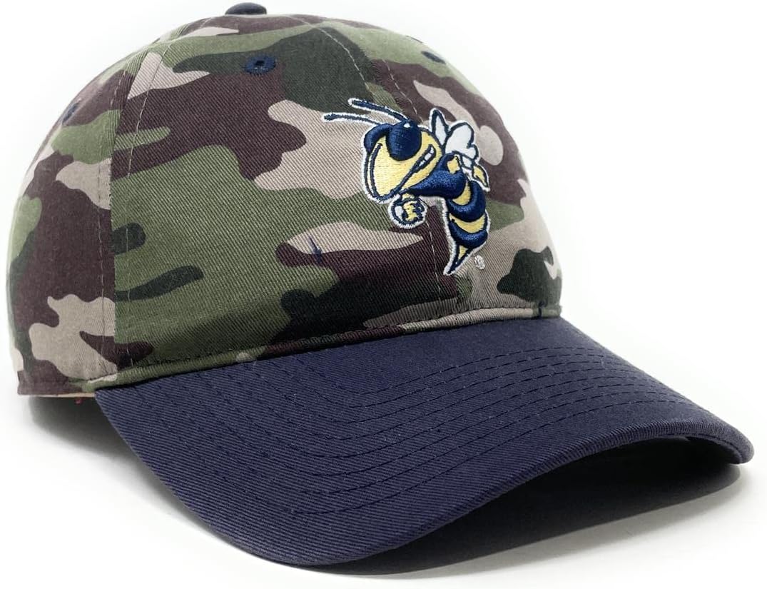 Mens NCAA Camo Hat Unisex College Cap Collegiate Woodland Camo Two-Tone Hat for Men and Women