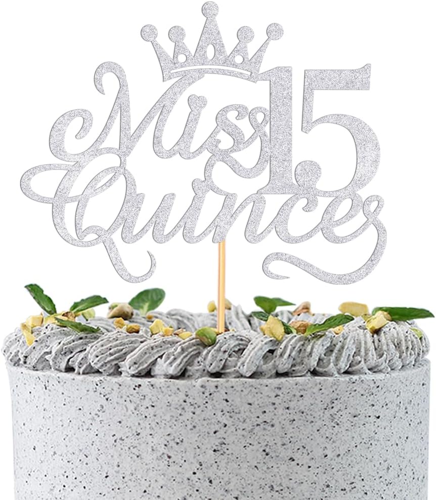 Mis Quince 15 Cake Topper-Happy 15th Birthday Decorations-Hello 15-Cheers to 15 Years