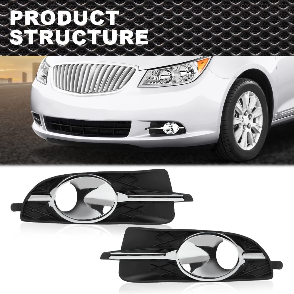 Cubierta de bisel de lámpara antiniebla compatible con Buick Lacrosse 2010 2011 2012 2013 Compatible con Buick Allure 2010 antiniebla cubierta de