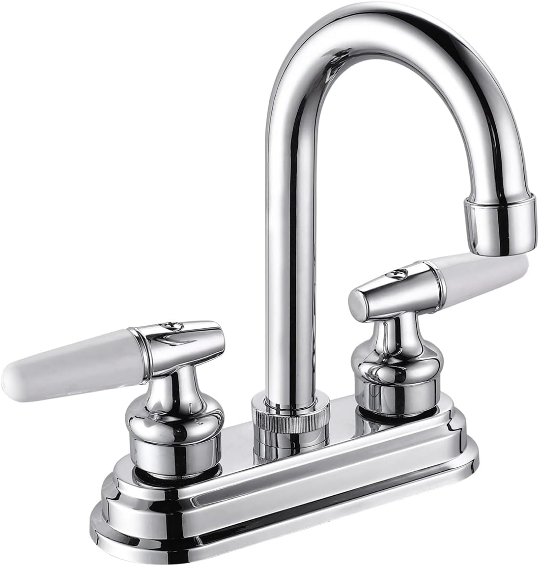 SOLVEX Centerset SP-40004-2 – Grifo de lavabo de baño WaterSense de 4 pulgadas, grifo de baño de 3 agujeros, níquel cepillado, grifo de lavabo de