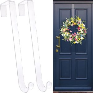 Ganchos de corona de 15 pulgadas para puerta delantera, paquete de 2 ganchos para colgar sobre la puerta, para otoño, Navidad, corona, Halloween, Ganchos de corona de 15 pulgadas para puerta delantera, paquete de 2 ganchos para colgar sobre la puerta, para otoño, Navidad, corona, Halloween,